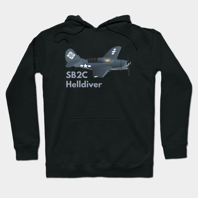 SB2C Helldiver / A-25 Shrike WW2 Airplane Hoodie by NorseTech